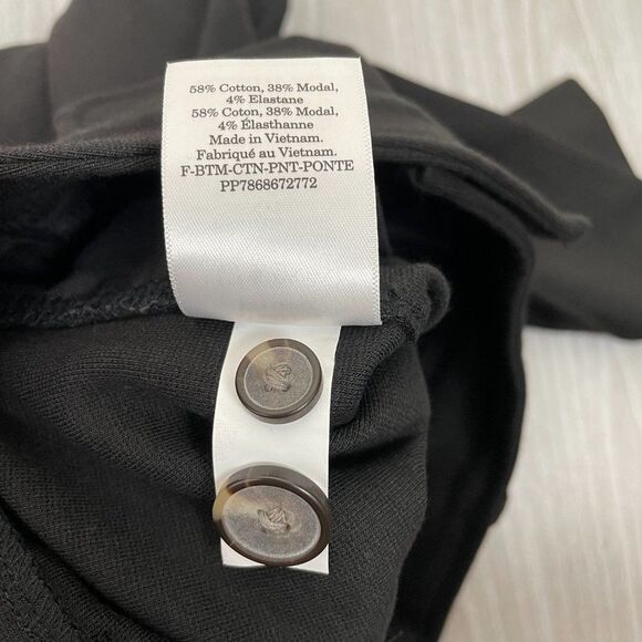 Everlane The Work It Ponte Knit High Rise Cotton Pant Black 2 - Picture 7 of 9